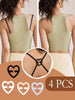 4pcs/Set Love Shaped Bra Strap Clip, Invisible Anti-Slip Bra Strap Buckle Body Care For Travel,Sport,Outdoor,Belt Christmas For Holiday Gift Giving,Back To School, Sports